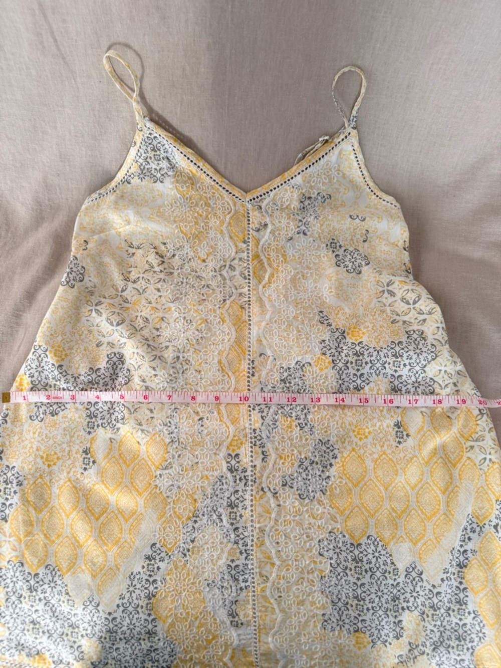 Rachel Zoe | Yellow Cotton Sundress | Embroidered Placket | Smocked | S - Picture 12 of 16